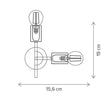Aplică AGLET AP2, 2xE27, auriu, alb - eVoltaSmart