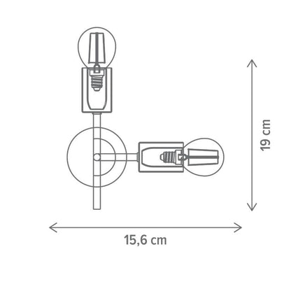 Aplică AGLET AP2, 2xE27, auriu, alb - eVoltaSmart