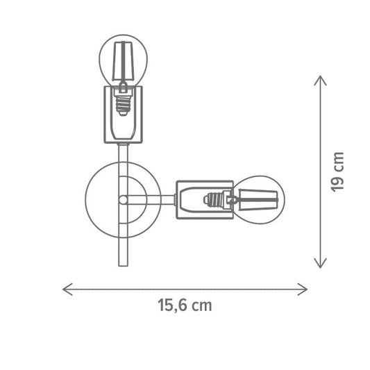 Aplică AGLET AP2, 2xE27, auriu, alb - eVoltaSmart