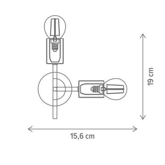 Aplică AGLET AP2, 2xE27, auriu, alb - eVoltaSmart