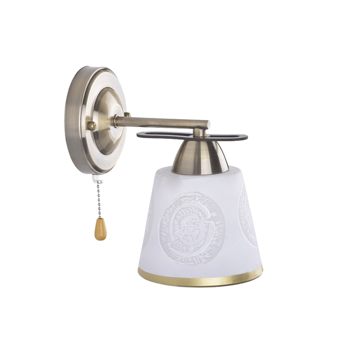 Aplică ALBA AP1, LY-3184, 1xE27, alb, bronz antic, maro - eVoltaSmart