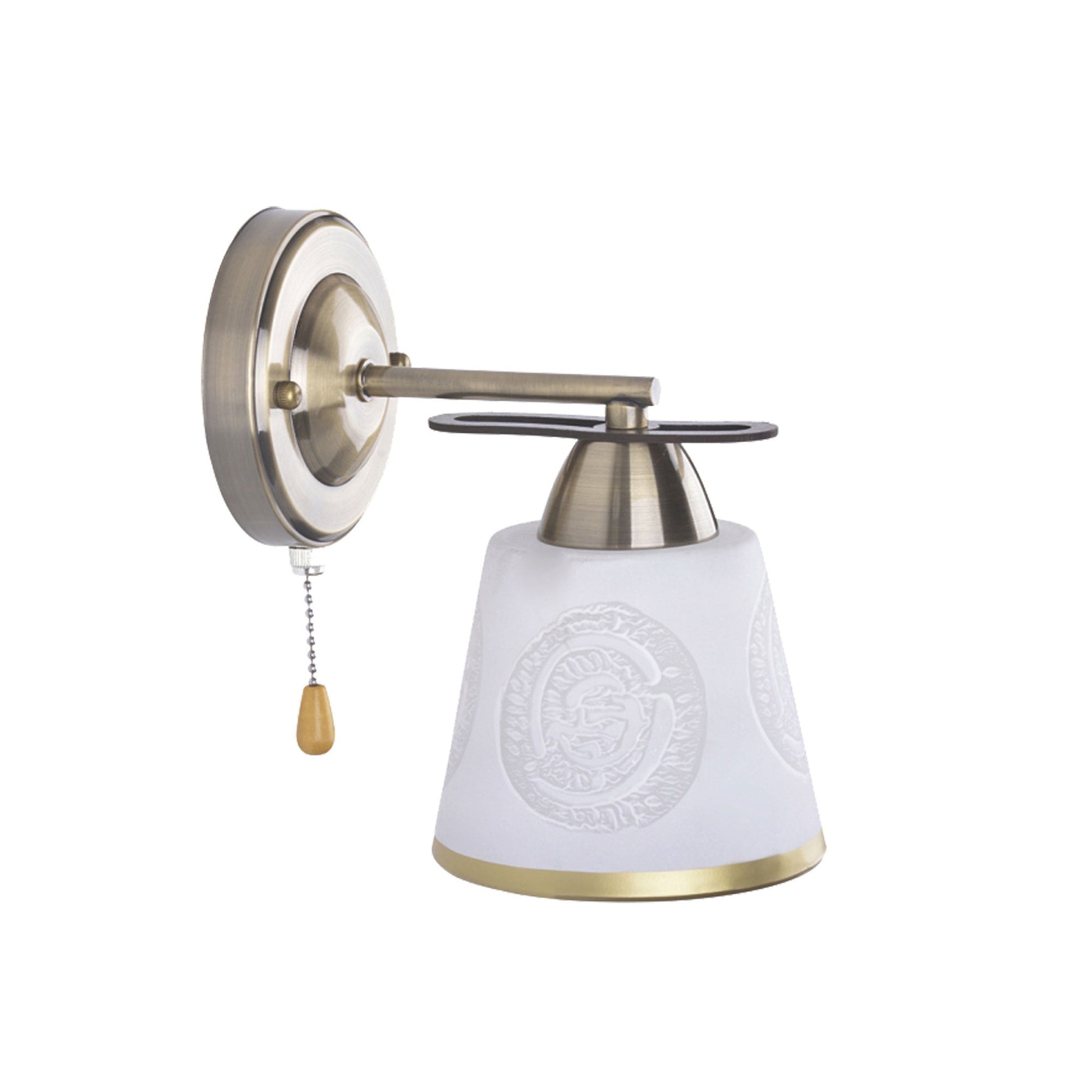Aplică ALBA AP1, LY-3184, 1xE27, alb, bronz antic, maro - eVoltaSmart