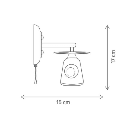 Aplică ALBA AP1, LY-3184, 1xE27, alb, bronz antic, maro - eVoltaSmart