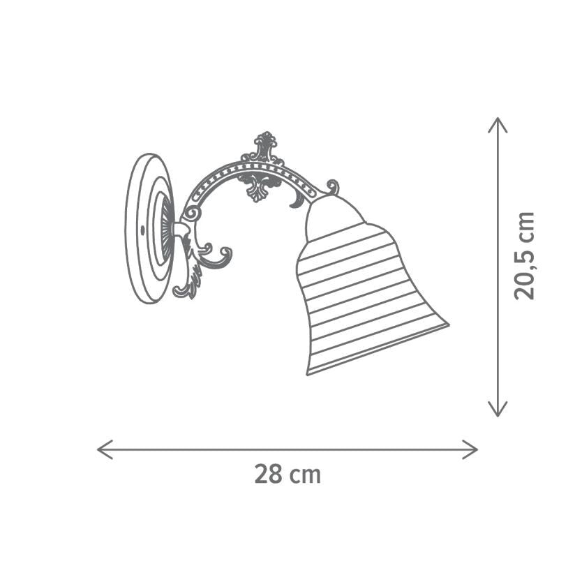 Aplică ANKA AP1, LY-3325, 1xE27, alb, bronz antichizat - eVoltaSmart