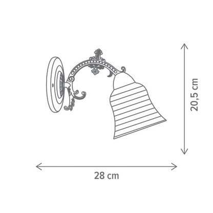 Aplică ANKA AP1, LY-3325, 1xE27, alb, bronz antichizat - eVoltaSmart