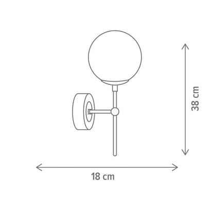 Aplică ARMS AP1, KL101033, 1xE14, ambra, negru - eVoltaSmart