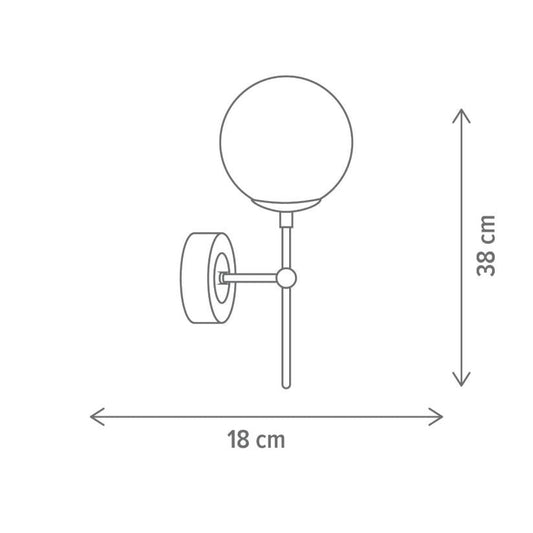 Aplică ARMS AP1, KL101033, 1xE14, ambra, negru - eVoltaSmart