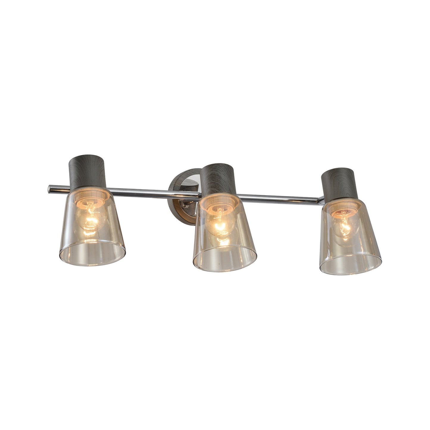 Aplică BERG 3, LY-3501, 3xE27, ambra, crom, gri - eVoltaSmart