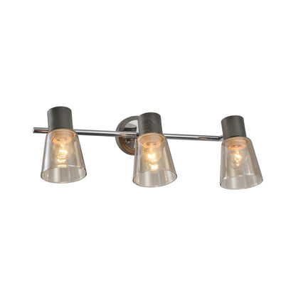 Aplică BERG 3, LY-3501, 3xE27, ambra, crom, gri - eVoltaSmart
