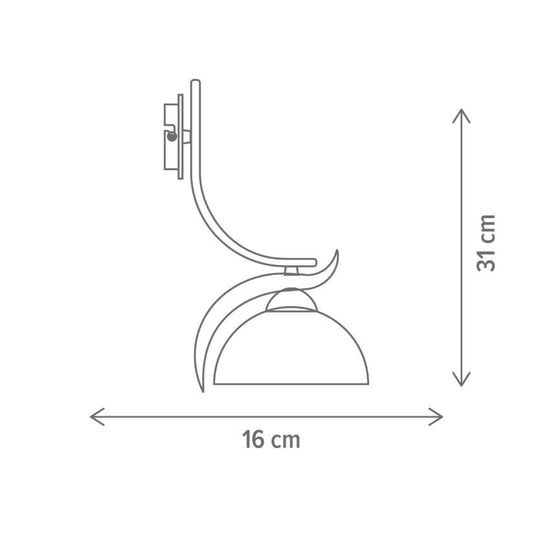 Aplică BRAN AP1, KL101031, 1xE27, alb, maro - eVoltaSmart
