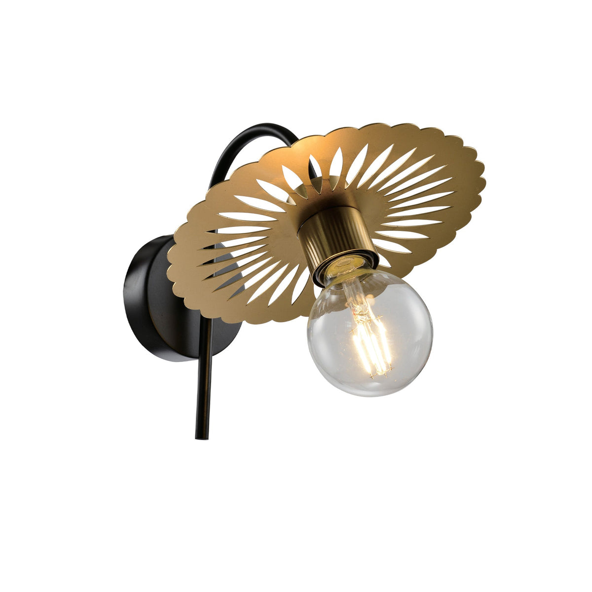 Aplică DRAGON AP1, KL101019, 1xE27, alamă satinată, negru - eVoltaSmart