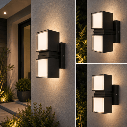 Aplica Elan LED 18W 4000K IP65, negru, Erste - eVoltaSmart