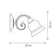 Aplică NIKY AP1, LY-3329, 1xE27, alb, bronz antic - eVoltaSmart