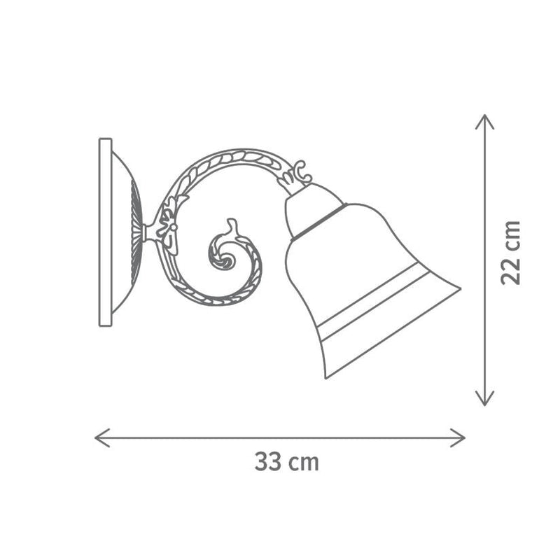 Aplică NIKY AP1, LY-3329, 1xE27, alb, bronz antic - eVoltaSmart