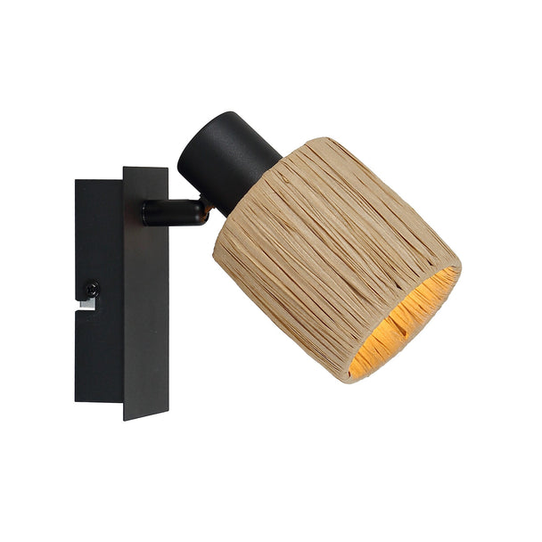 Aplică RAFFY AP1, KL161025, 1xE14, natur, negru - eVoltaSmart