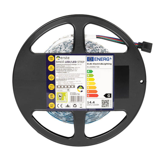 Banda LED 24V 5X60LED 14.4WM RGB IP20 5m, Erste - eVoltaSmart
