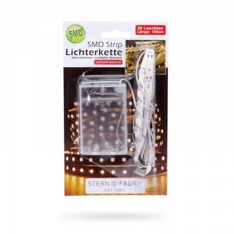 Banda LED x30 1m alb cald +cablu 0.8m cu baterie 3x AA Family Decor