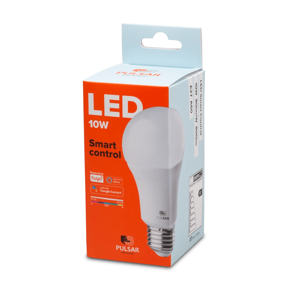 Bec LED A60 10W E27 RGB TUYA Wifi+Bluetooth, PULSAR - eVoltaSmart