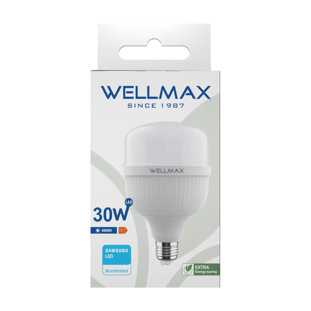 Bec LED cu chip SAMSUNG E27 T100 T-BULB 30W 2700lm 6500K Wellmax VE20703