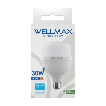 Bec LED cu chip SAMSUNG E27 T100 T-BULB 30W 2700lm 6500K Wellmax VE20703