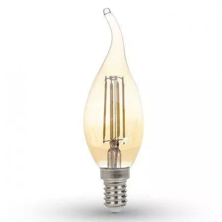 Bec LED E14 4W alb cald cu filament 2200K V-TAC