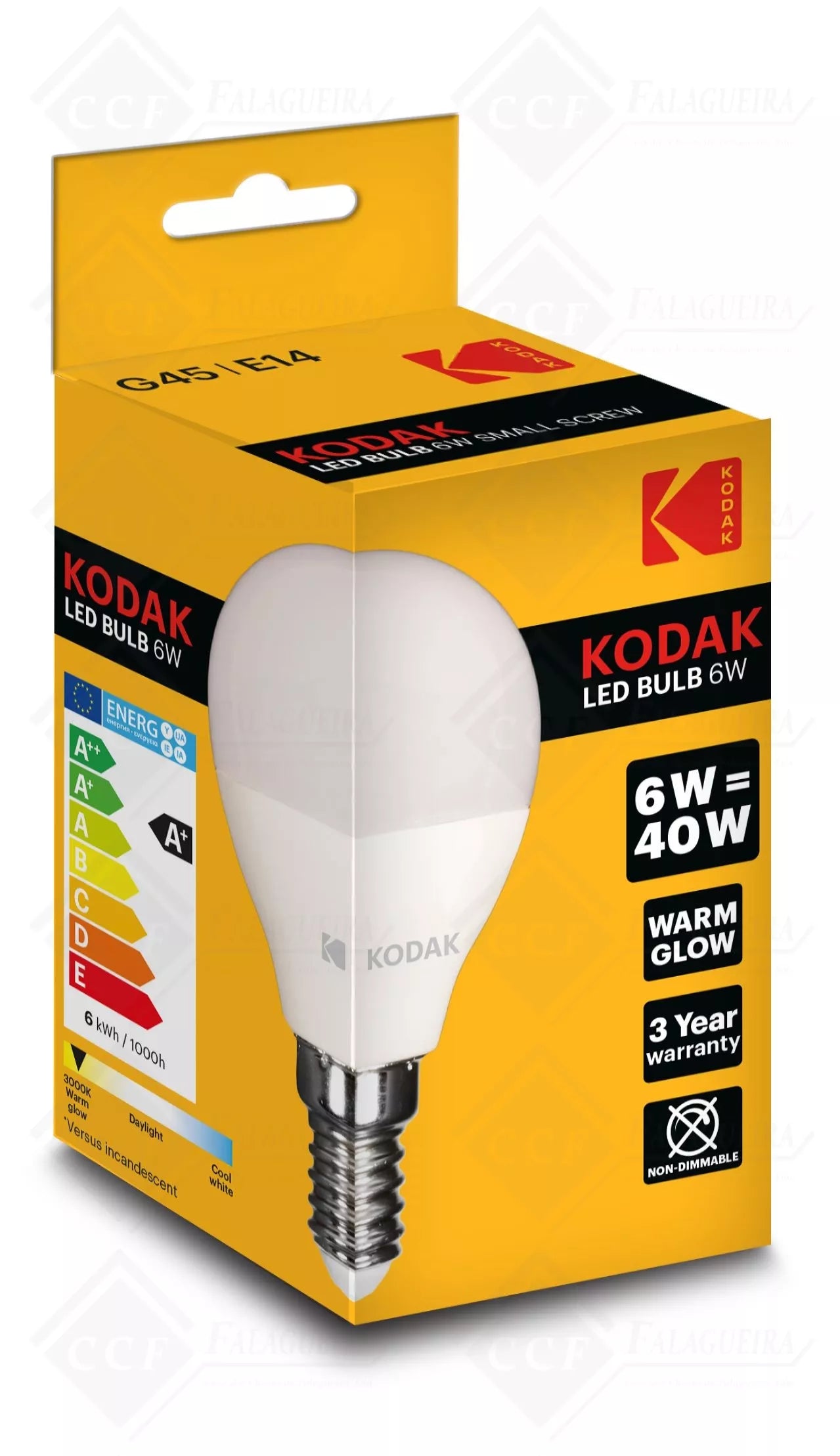 Bec LED KODAK E14 6W 480lm echivalent 40W 6000K lumina rece