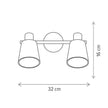 Aplica perete Blade AP2 Klausen 2xE14 negru-alb, stil minimalist, iluminat ambiental interior
