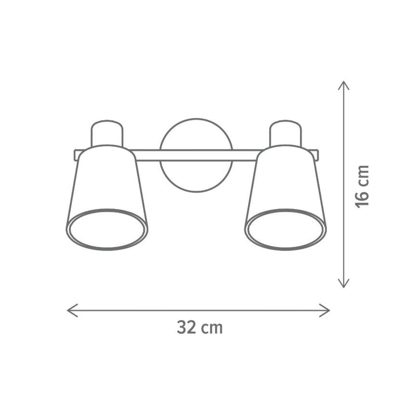 Aplica perete Blade AP2 Klausen 2xE14 negru-alb, stil minimalist, iluminat ambiental interior

