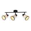Corp de iluminat perete Blade PL3 Klausen, metal si textil negru-alb, vedere frontala
