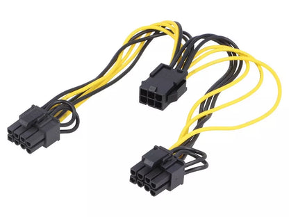 Cablu de alimentare PCI-E 6pin mama - PCI-E 8pin mama x2 0.15m pentru placa video AKYGA AK-CA-55
