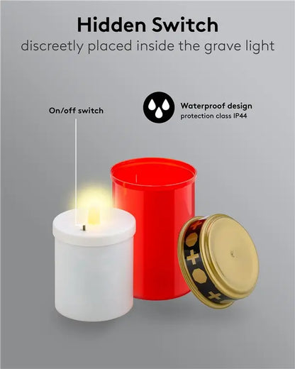 Candela lumanare cu LED rosie cu palpaire IP44 2xAA Goobay 77757