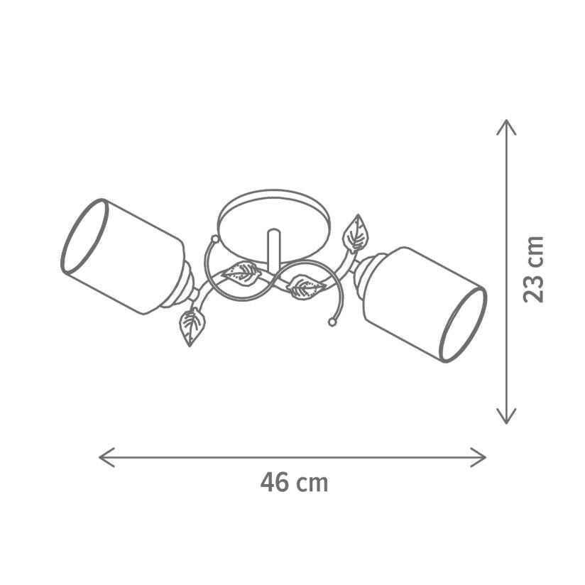 Candelabru ALKA 2, LY-3359, 2xE27, ambra, auriu - eVoltaSmart