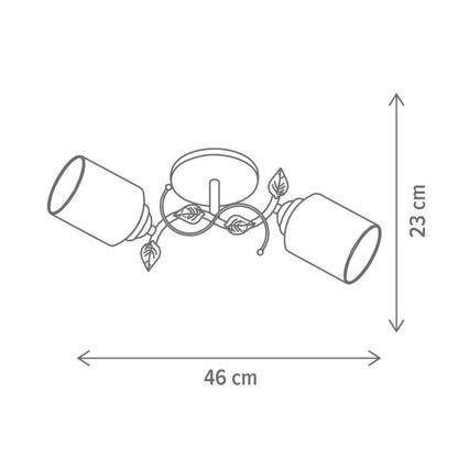 Candelabru ALKA 2, LY-3359, 2xE27, ambra, auriu - eVoltaSmart
