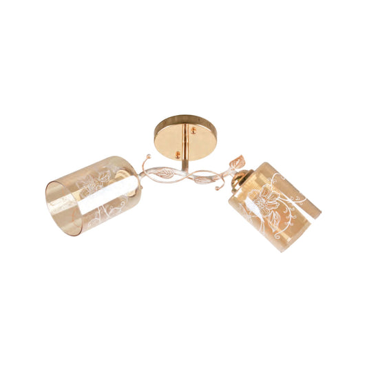 Candelabru ALKA 2, LY-3359, 2xE27, ambra, auriu - eVoltaSmart