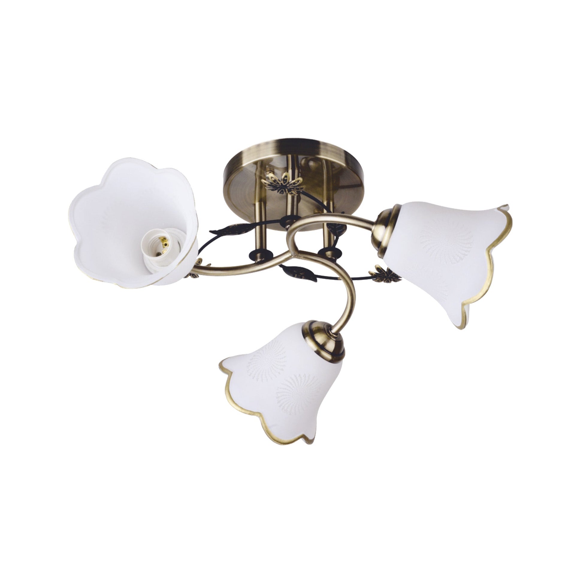 Candelabru BELLIS 3, LY-3088, 3xE27, alb, bronz antichizat - eVoltaSmart
