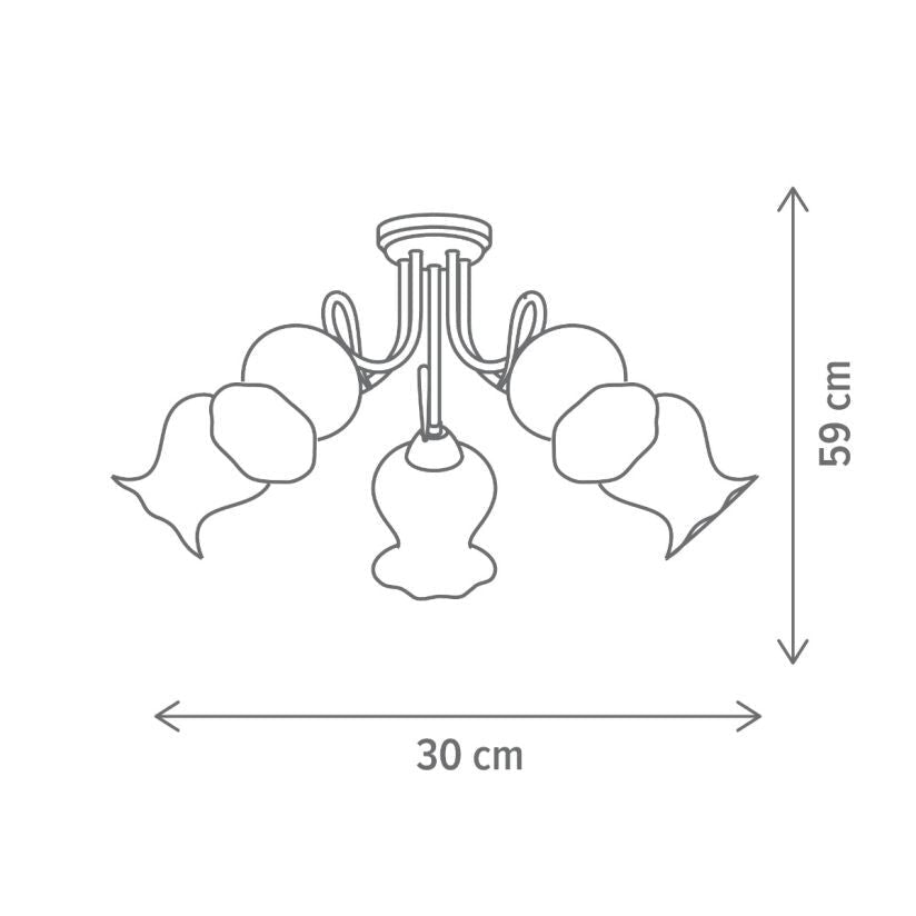 Candelabru COLUMBINE 5, KL105004, 5xE27, alb, alamă antichizată - eVoltaSmart