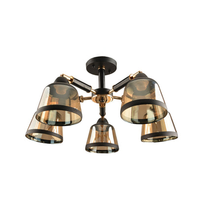 Candelabru DARKISH PL5, KL100038, 5xE27, ambra, negru - eVoltaSmart