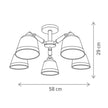Candelabru DARKISH PL5, KL100038, 5xE27, ambra, negru - eVoltaSmart