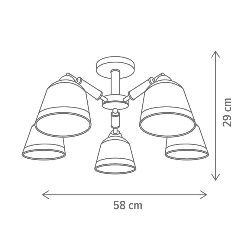 Candelabru DARKISH PL5, KL100038, 5xE27, ambra, negru - eVoltaSmart