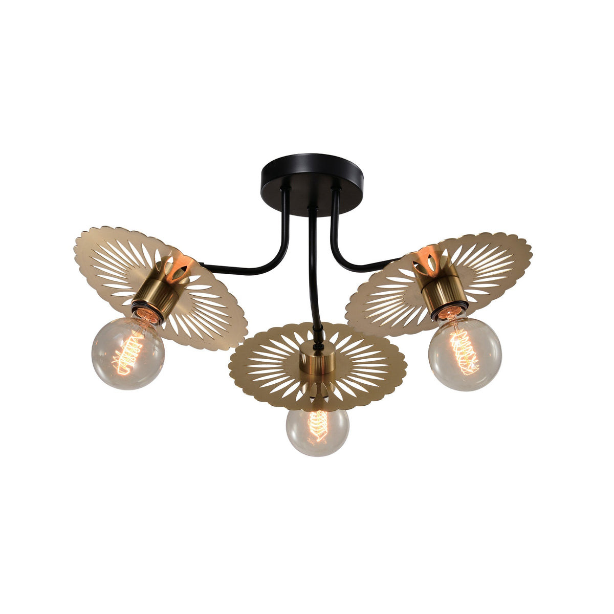 Candelabru DRAGON 3, KL103011, 3xE27, alamă satinată, negru - eVoltaSmart