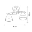 Candelabru LALLY 2, LY-3484, 2xE27, alb, auriu - eVoltaSmart