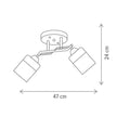 Candelabru LASER 2, LY-3482, 2xE27, ambra, negru - eVoltaSmart