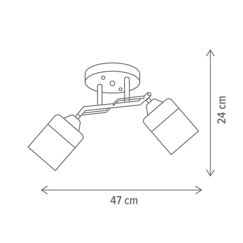 Candelabru LASER 2, LY-3482, 2xE27, ambra, negru - eVoltaSmart