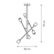 Candelabru STRAIGHT 6, KL106005, 6xE27, negru, cupru - eVoltaSmart