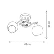 Candelabru THEME 2, LY-3434, 2xE27, ambra, negru, auriu - eVoltaSmart