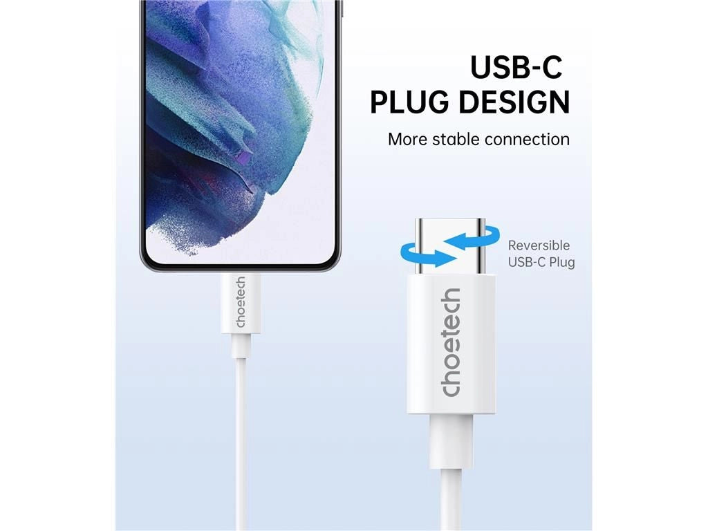 Casti In-Ear cu fir Choetech OC-A011-WH USB-C microfon reglare volum silicon alb