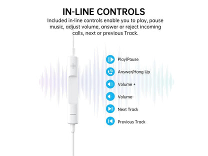 Casti In-Ear cu fir Choetech OC-A012-WH USB-C microfon reglare volum alb EARPHONE-OCA012-CHO