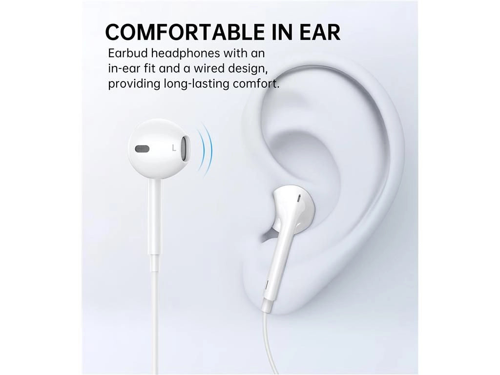 Casti In-Ear cu fir Choetech OC-A012-WH USB-C microfon reglare volum alb EARPHONE-OCA012-CHO