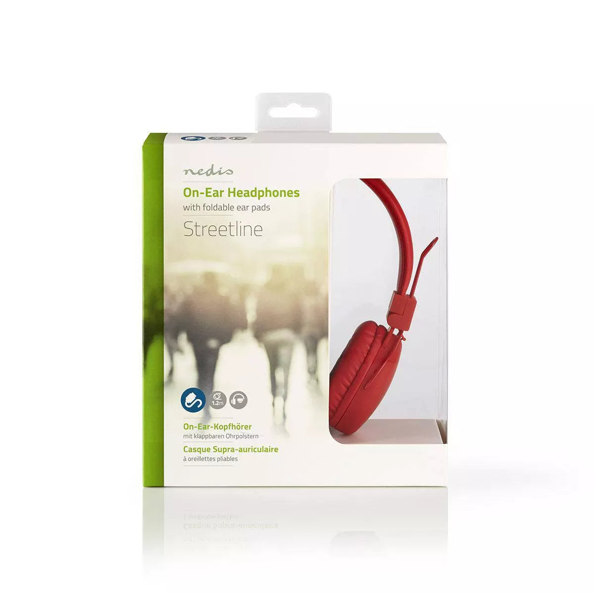 Casti multimedia fara microfon 1.2m rosu NEDIS