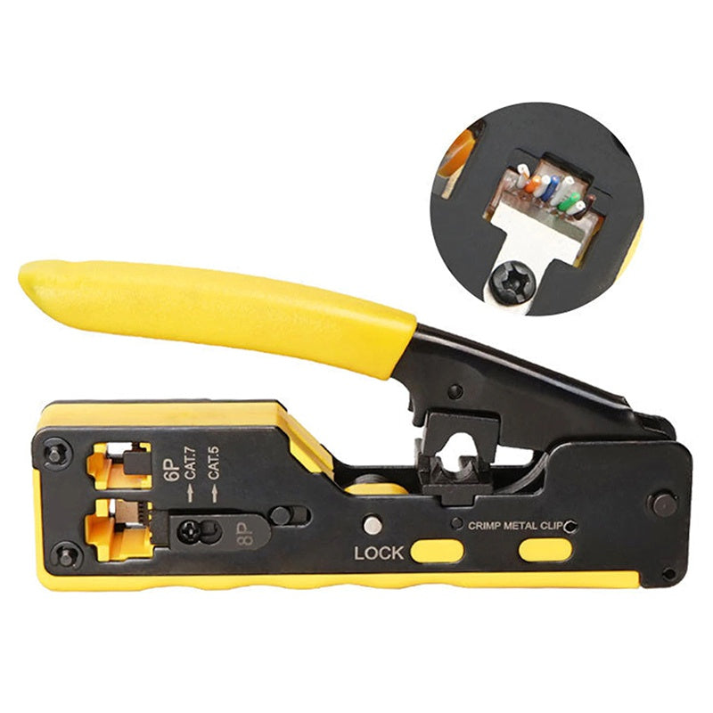 Cleste sertizare RJ45 Pass Trough CAT7 CAT6 CAT5 +RJ11 6 pin HT-7088 EUROKOMP E6059